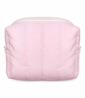 Necessaire Listrada Rosa Matelassê em Algodão | Bolsa Organizadora Feminina FOFuricess